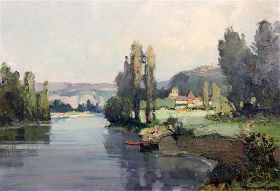 § Georges Charles Robin (French, 1903-2003), La Dordogne a Paulinac, 15 x 21in.